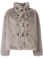 Golden Goose Deluxe Brand Faux Fur Toggle Jacket - Grey