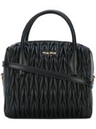 Miu Miu Quilted Tote Bag, Women's, Black, Calf Leather