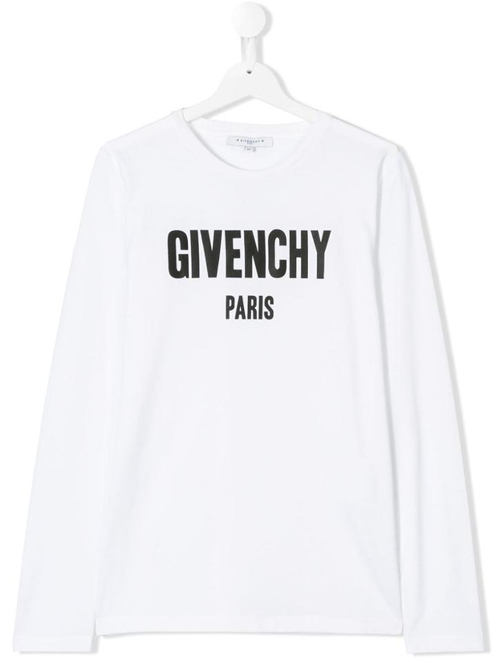 Givenchy Kids Logo Print Sweatshirt - White