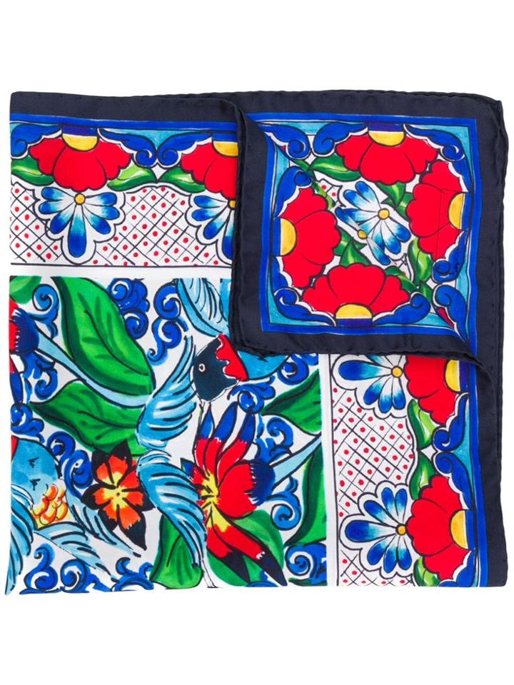 Escada Printed Bandana Scarf - Red