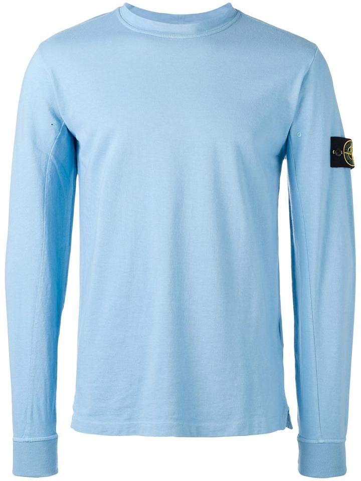 Stone Island Long-sleeve T-shirt, Men's, Size: Small, Blue, Cotton