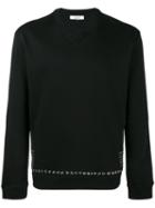 Valentino Eyelet Embellished Sweatshirt, Men's, Size: Small, Black, Cotton/polyamide