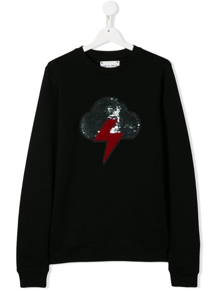 Alberta Ferretti Kids Teen Sequinned Lightning Cloud Sweatshirt -