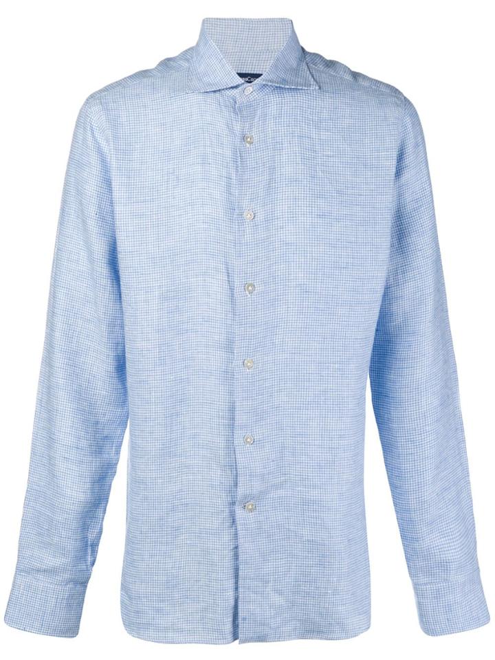 Borriello Micro Plaid Shirt - Blue
