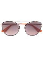 Prada Eyewear Round Oversized Sunglasses - Metallic