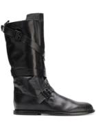 Ann Demeulemeester Buckled Strap Boots - Black