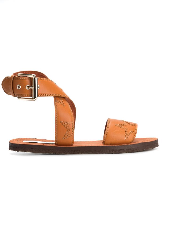Stella Mccartney Stitch Star Sandals - Brown