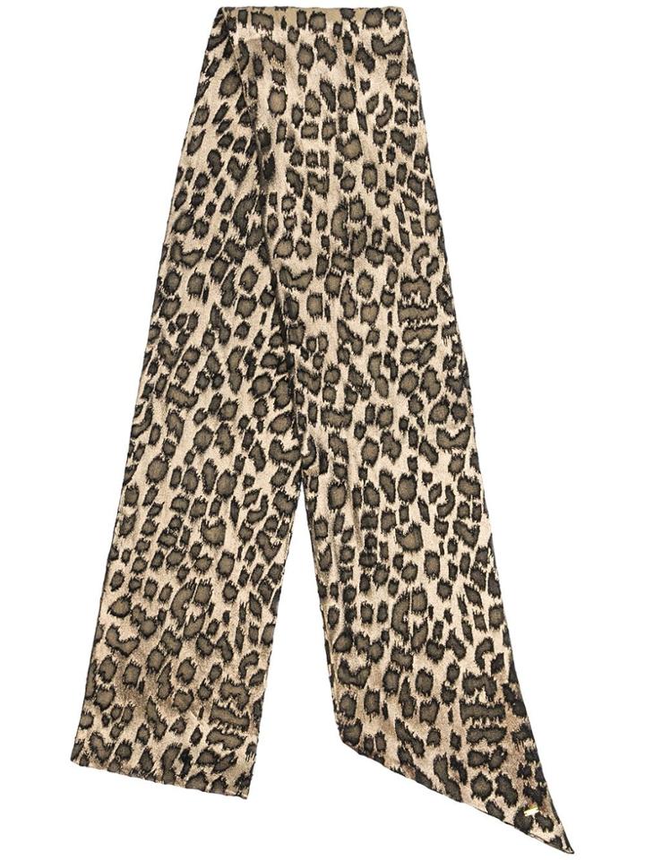 Saint Laurent Leopard Print Scarf - Gold