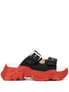 Nº21 Buckled Strap Chunky Mules - Red