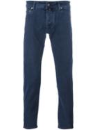Jacob Cohen Jacquard Slim Fit Chinos, Men's, Size: 31, Blue, Cotton/spandex/elastane