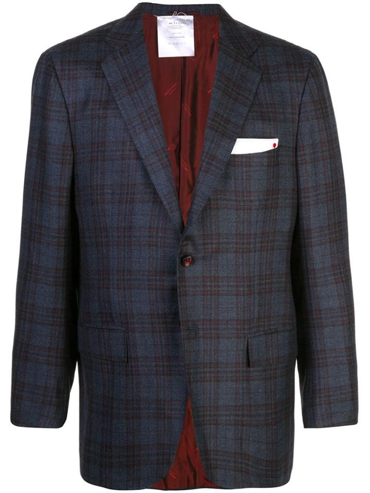 Kiton Classic Plaid Blazer - Grey