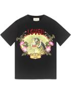 Gucci T-shirt In Cotone Con Stampa Tigre - Black
