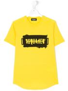 Dsquared2 Kids - Teen Logo Print T-shirt - Kids - Cotton - 16 Yrs, Yellow/orange