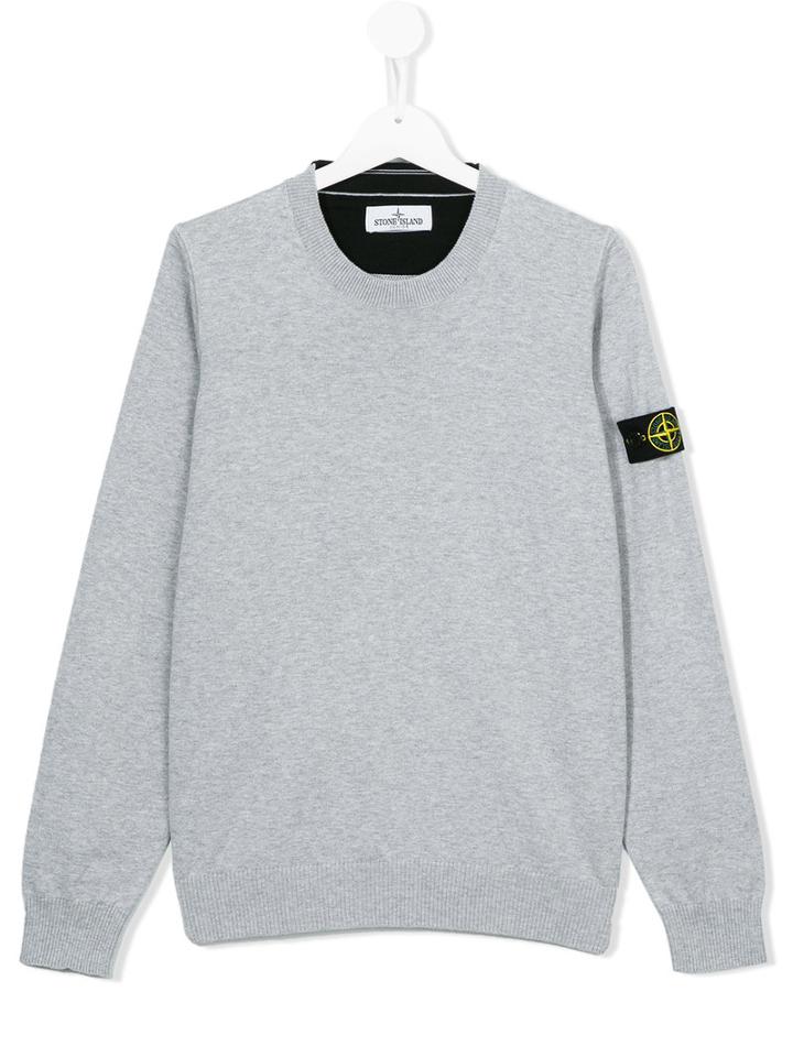 Stone Island Kids Crew Neck Sweatshirt, Boy's, Size: 10 Yrs, Grey