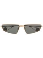 Gucci Eyewear Curved Rectangular Frame Sunglasses - Gold