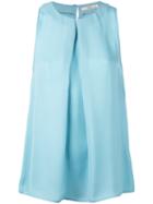 Etro Pleated Front Tank, Size: 40, Blue, Silk