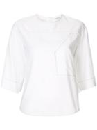 Portspure Contrast Stitching Top - White