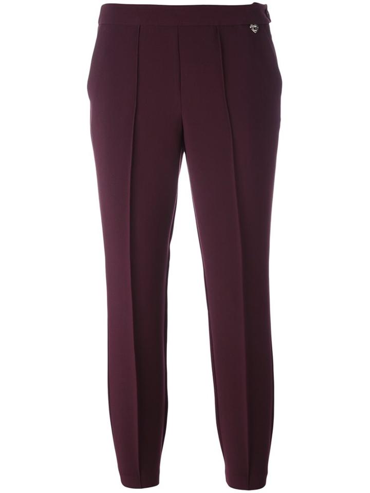 Twin-set Cropped Trousers, Women's, Size: Small, Red, Polyester/spandex/elastane/viscose