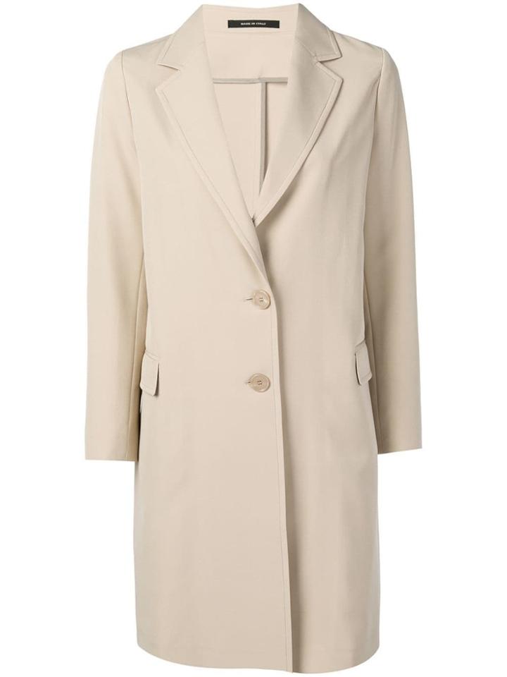 Tagliatore Wide Lapel Coat - Neutrals
