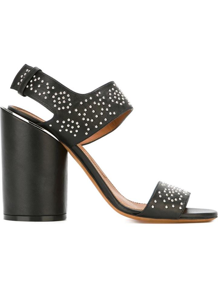 Givenchy Edgy Sandals, Women's, Size: 37.5, Black, Calf Leather/leather/metal Other