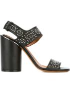 Givenchy Edgy Sandals, Women's, Size: 37.5, Black, Calf Leather/leather/metal Other
