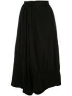 Y's Wide Leg Cropped Trousers - Black