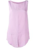 Dondup Boat Neck Sleeveless Blouse, Women's, Size: 46, Pink/purple, Viscose/silk/cupro/spandex/elastane
