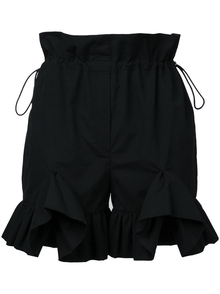 Goen.j Ruffle Trim Shorts - Black