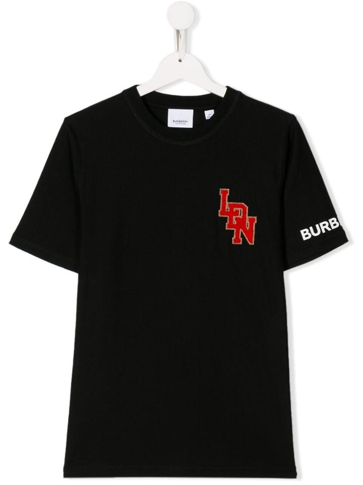 Burberry Kids Teen Ldn Embroidery T-shirt - Black