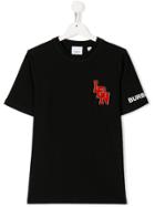 Burberry Kids Teen Ldn Embroidery T-shirt - Black