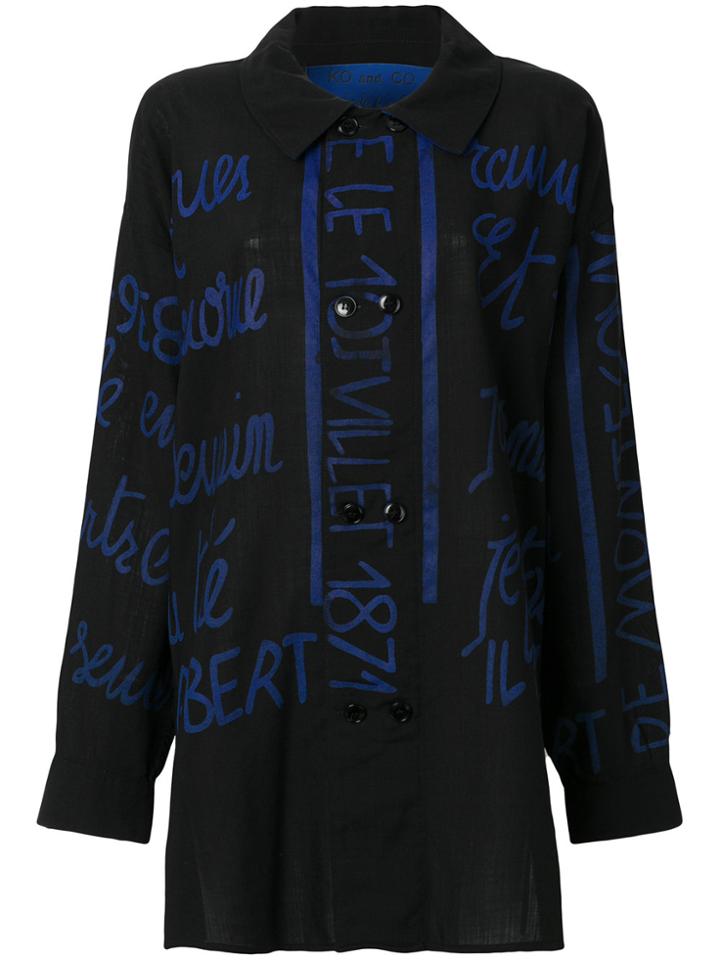 Jc De Castelbajac Vintage Handwritting Printed Shirt - Black