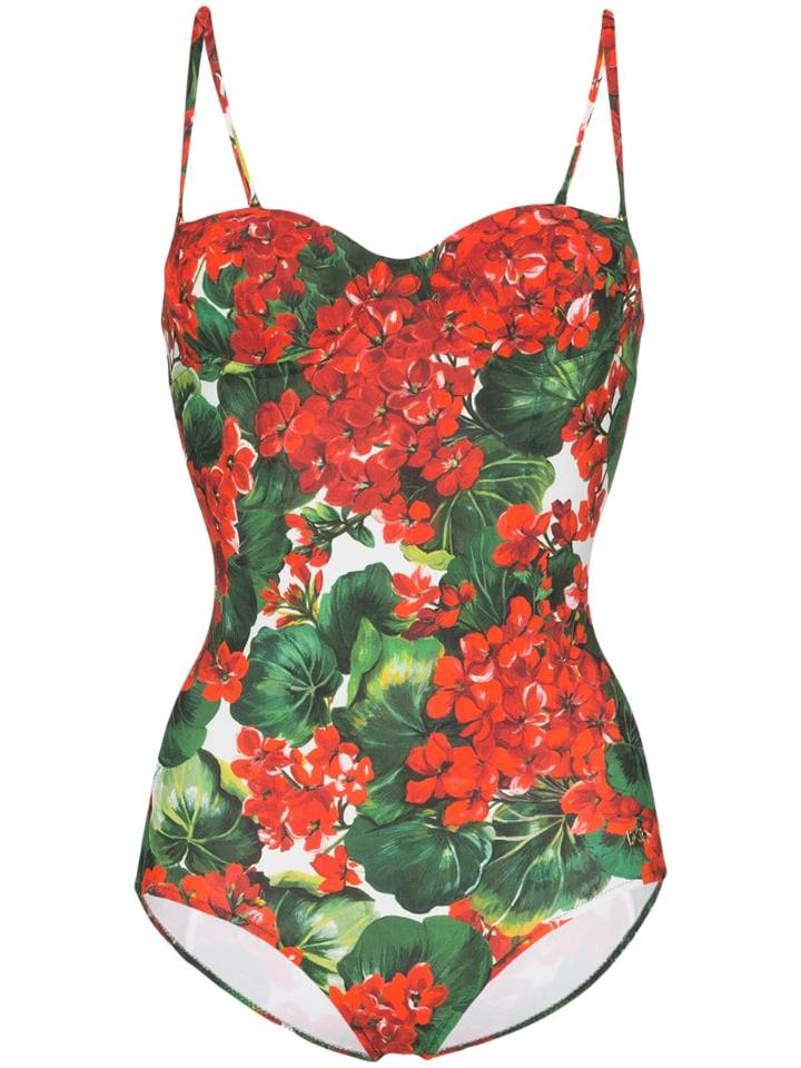 Dolce & Gabbana Portofino Print One-piece Swimsuit - Red