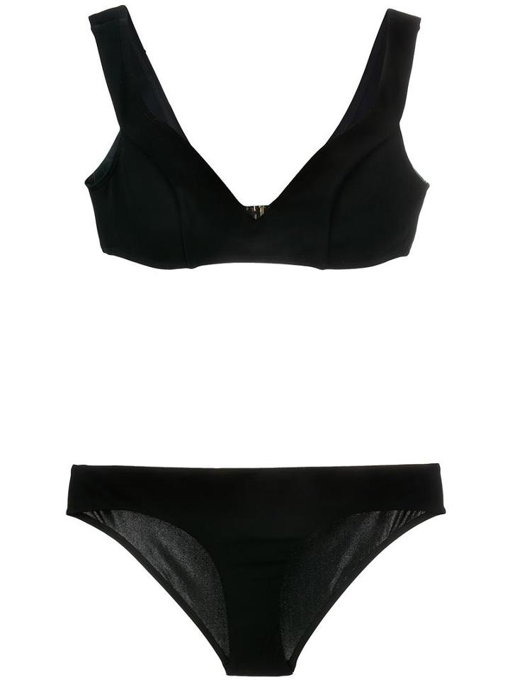 Zimmermann 'gossamer' Off-shoulder Bikini Set, Women's, Size: 3, Black, Polyamide/spandex/elastane