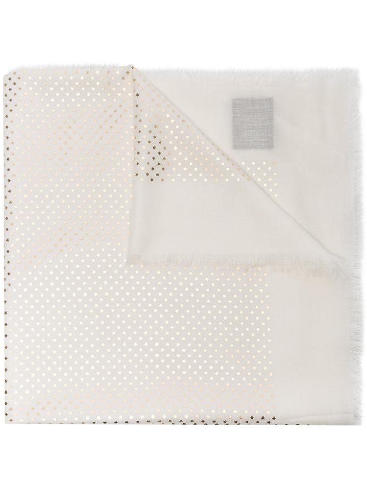 Gucci Guccy White Star Cashmere Blend Scarf