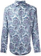 Etro Abstract Motif Shirt, Men's, Size: 42, Linen/flax