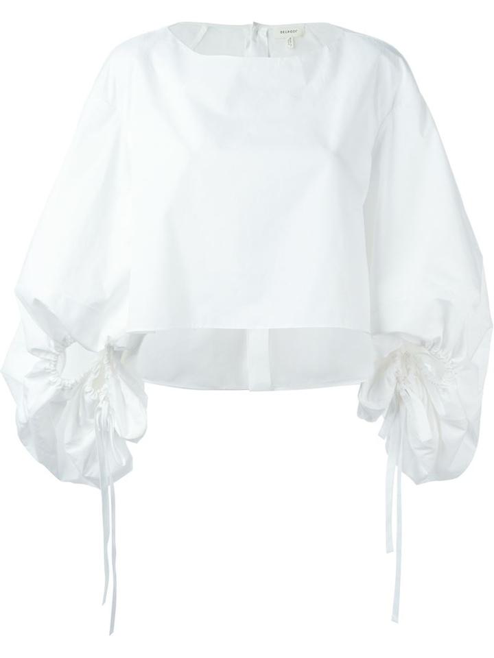 Delpozo Balloon Sleeves Cropped Blouse