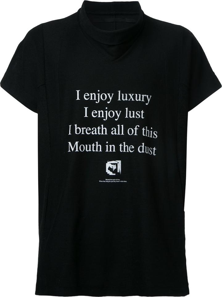 Julius Text Print T-shirt, Men's, Size: 2, Black, Cotton