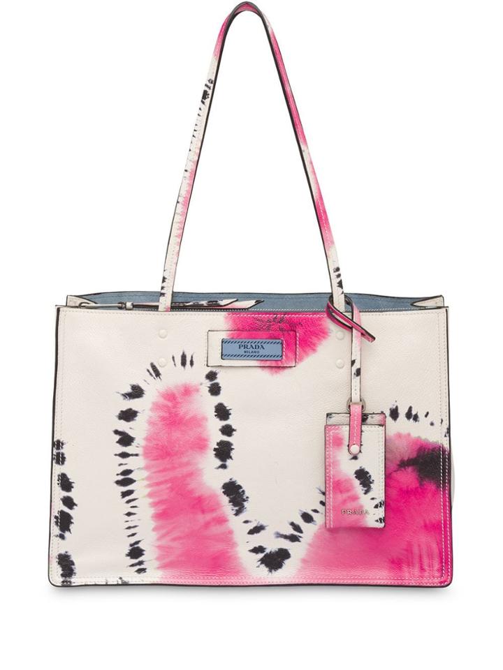 Prada Etiquette Tie Dye Tote Bag - White