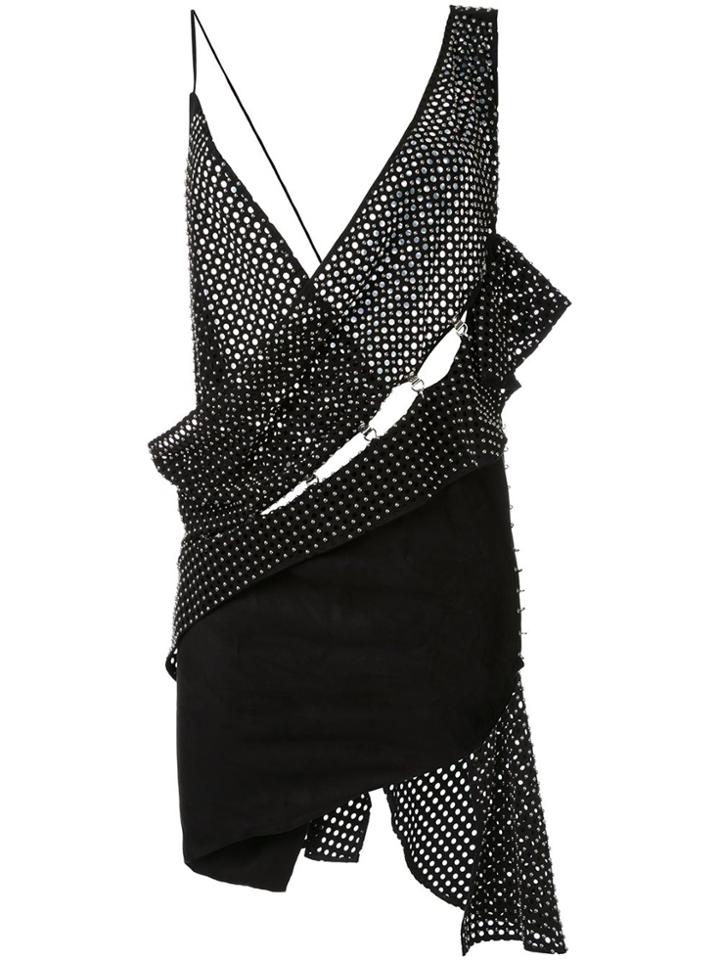 Anthony Vaccarello Woven Asymmetric Dress - Black
