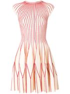 Alexander Mcqueen Mini Plissé Knit Dress - White