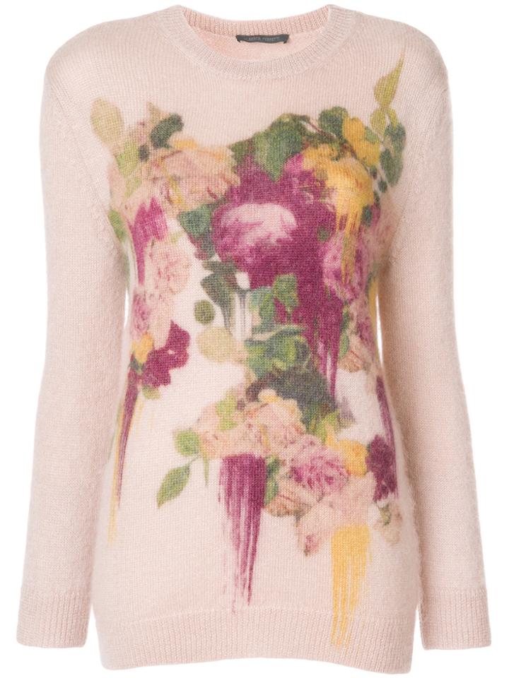 Alberta Ferretti Floral Print Jumper - Pink & Purple