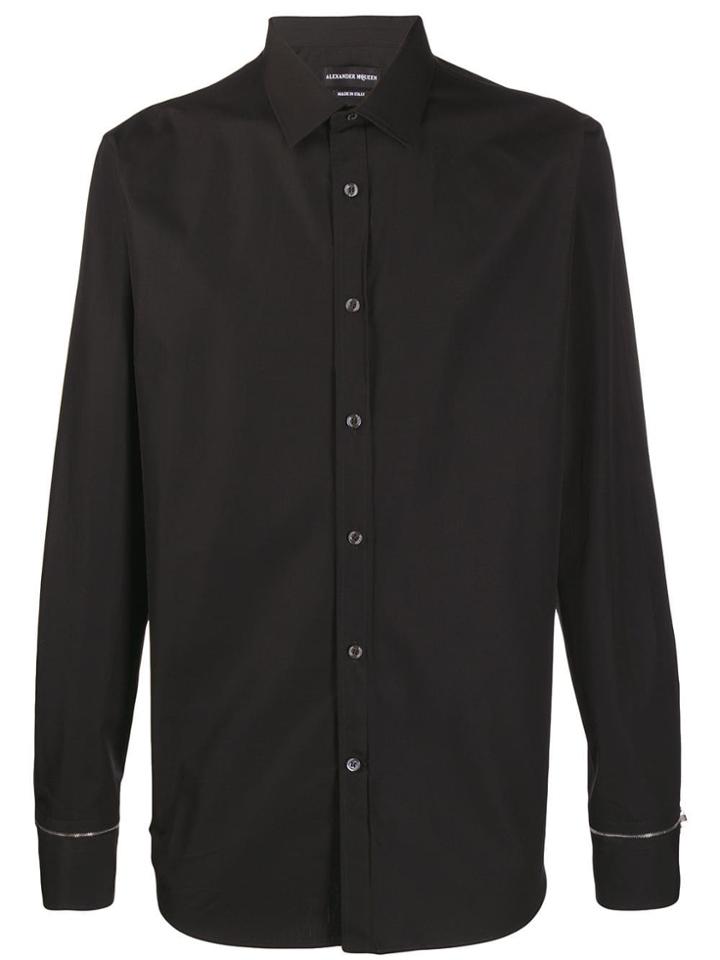 Alexander Mcqueen Zipped Sleeve Shirt - Black
