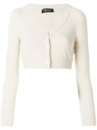 Twin-set - Cropped Long-sleeved Cardigan - Women - Polyester/viscose - S, Nude/neutrals, Polyester/viscose