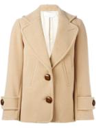See By Chloé Short Boxy Coat, Women's, Size: 36, Nude/neutrals, Polyester/acetate/viscose/wool