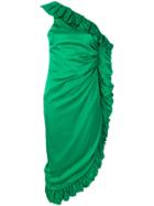 Attico Ruffled Midi Dress - Green