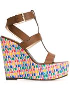 Etro Woven Multicolour Sole Wedged Sandals