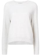 Vince Fitted Long-sleeve Sweater - White