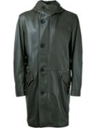 Cerruti 1881 - Hooded Leather Coat - Men - Lamb Skin - 50, Brown, Lamb Skin
