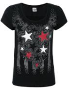 Twin-set - Star Print Embellished T-shirt - Women - Cotton/polyester - Xxs, Black, Cotton/polyester