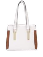 Christian Siriano Crocodile Embossed Tote - White